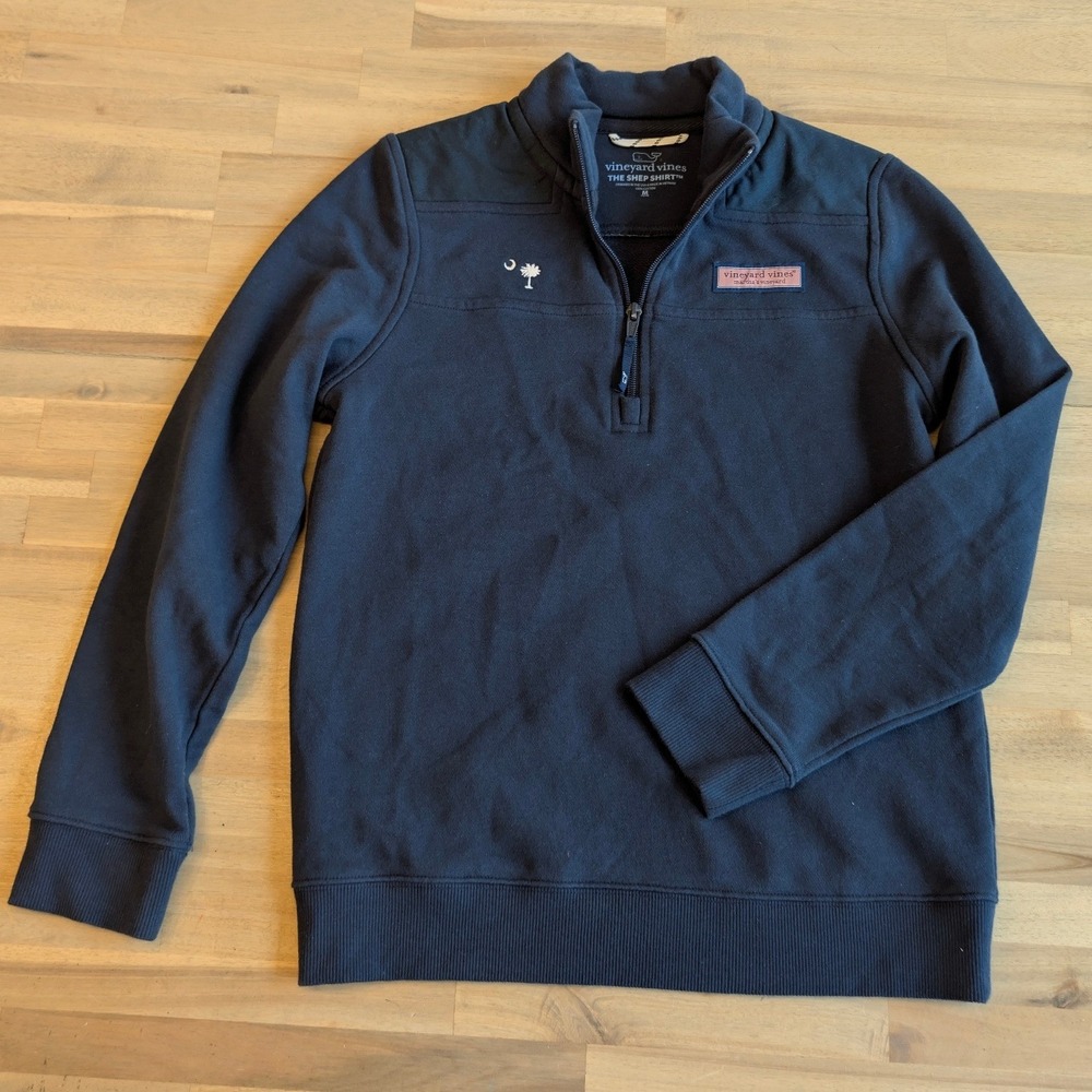 Vineyard Vines Kids Navy Blue Shep Shirt Quarter Zip‎ Pullover South Carolina M